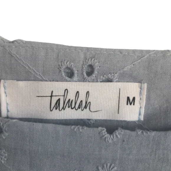 NWOT Talulah Bring Me Flowers Blue Eyelet Tiered Mini Dress Size M - Picture 8 of 11